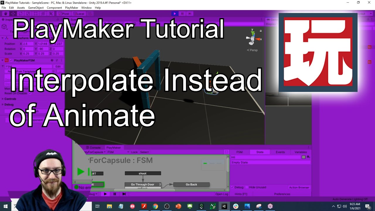 Unity + PlayMaker Tutorial - Interpolate Opening a Door and Moving a Game Object