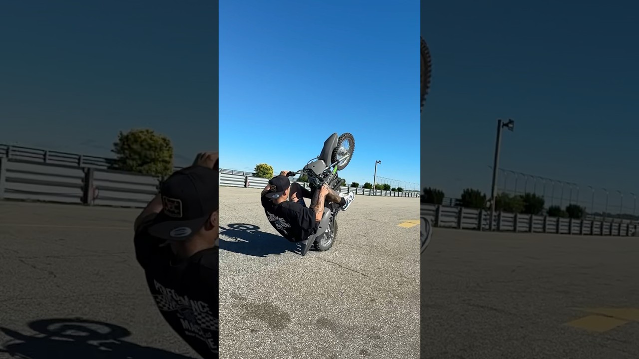 Scraping the rear guard on a KLX110 #stunt #110 #wheelie