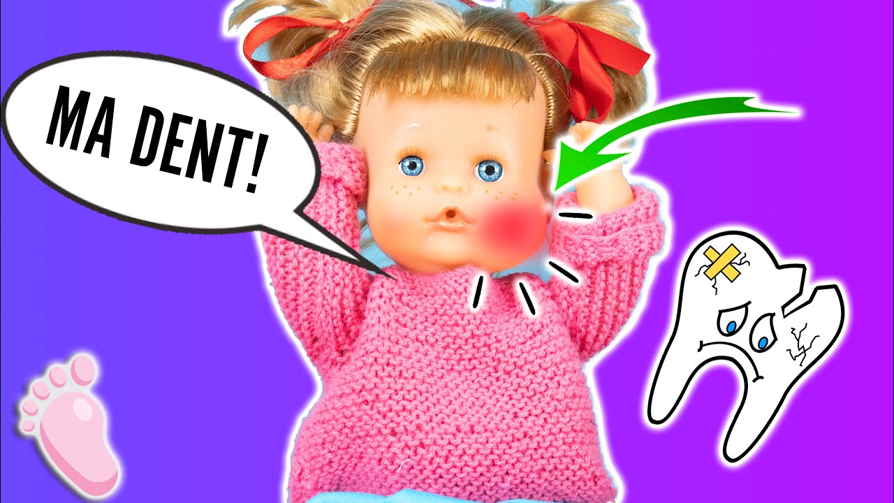 🙈 Pauvre No&eacute;! Elle s&rsquo;est cass&eacute;e une dent en mangeant des bonbons 🍭Maman l&rsquo;emm&egrave;ne chez le dentiste