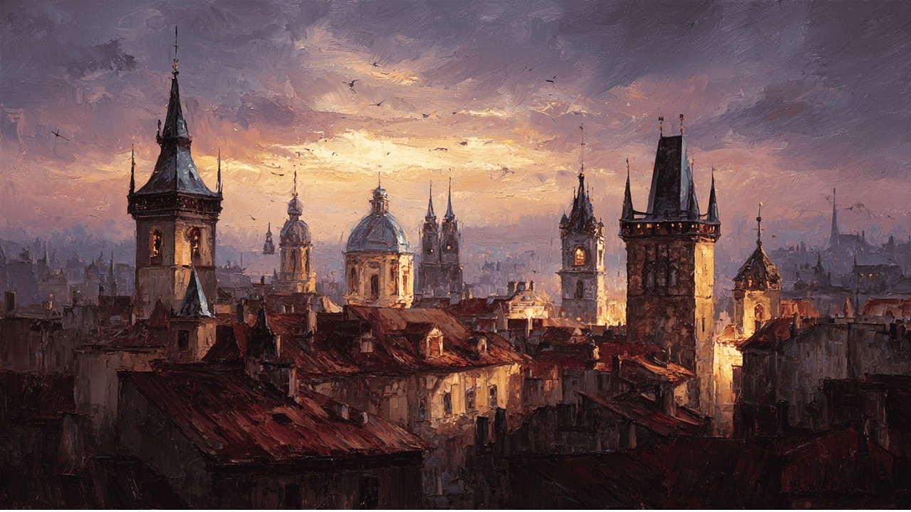 Skyline oil paintings as a calming screensaver