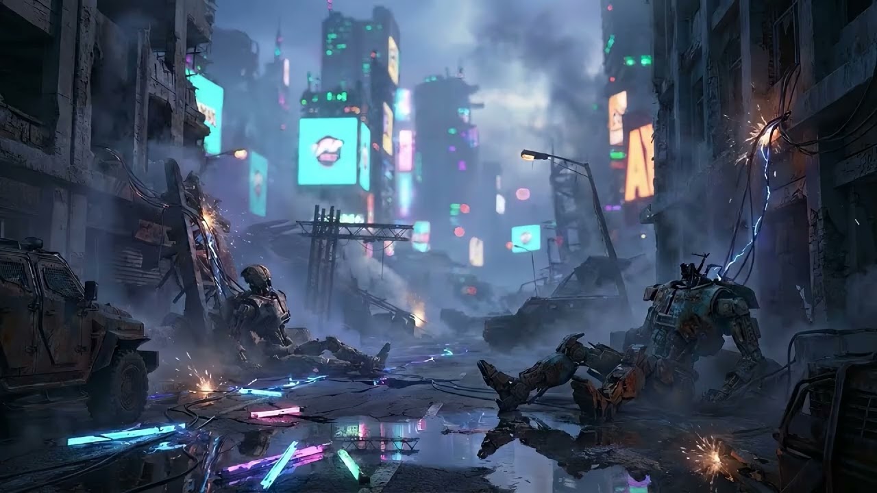 Neon Aftermath ⚡ Cyberpunk Post-Apocalyptic Atmosphere
