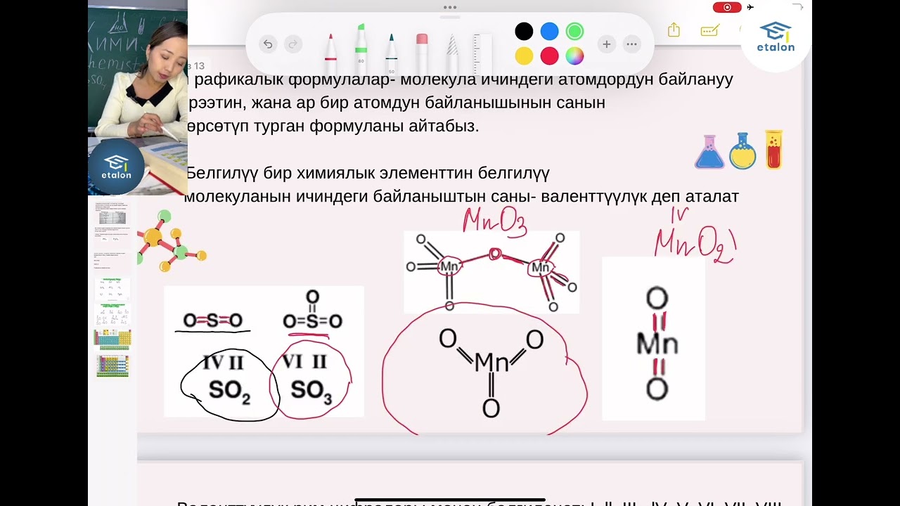 6-сабак,химия! Химиялык элементтердин валентүүлүгү. Графикалык формулалар!