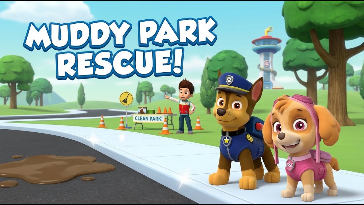 Paw Patrol Adventure: The Muddy Park Cleanup Mission!