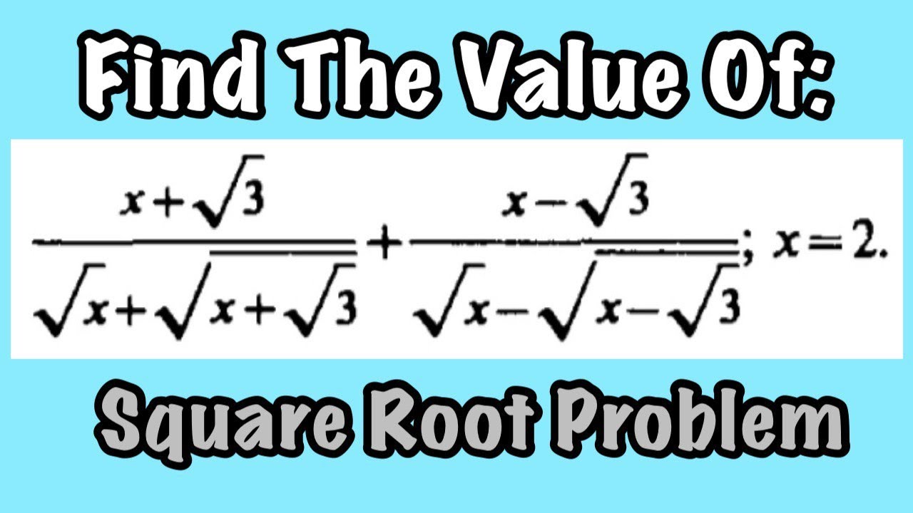 Math Russian-Square Root Expression | Find Square Root Problem 