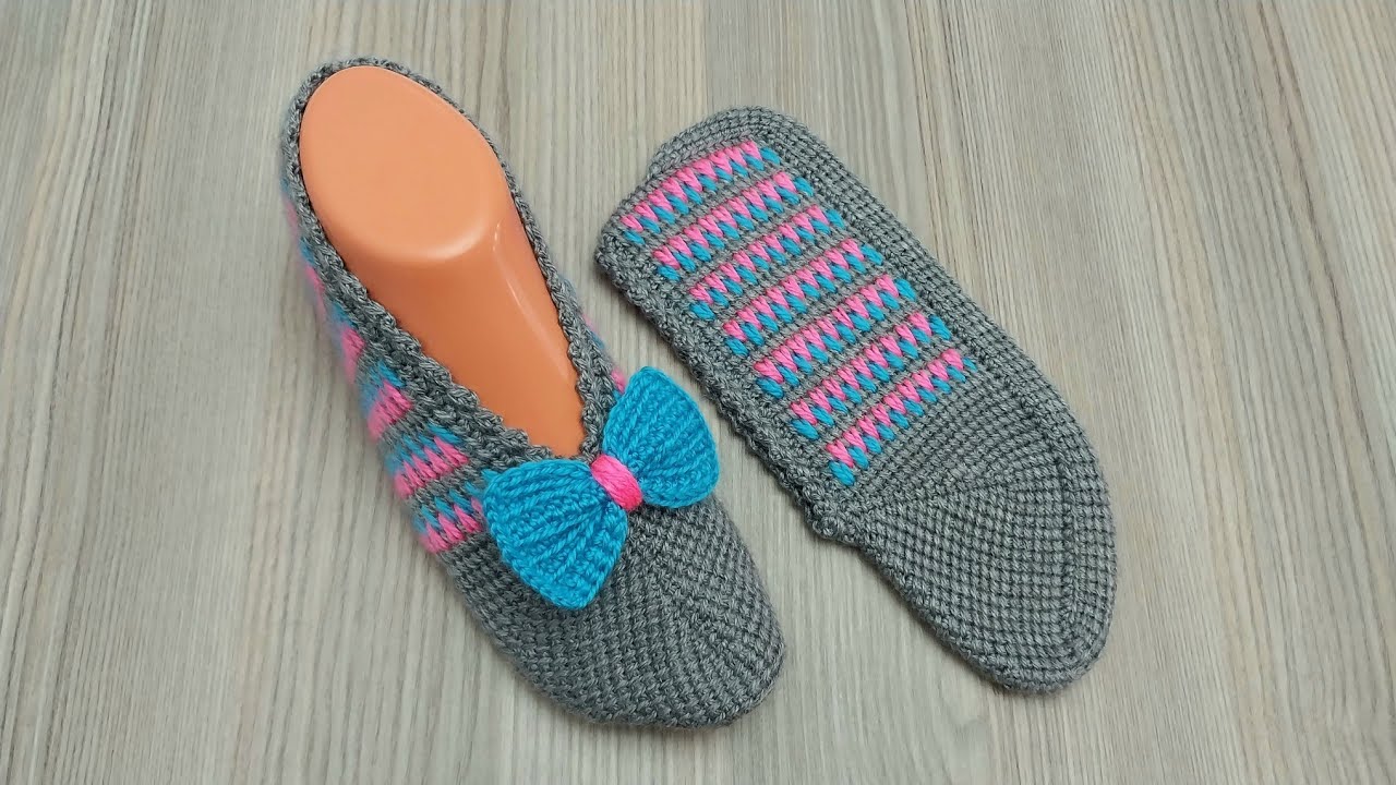 Gri Pembe Mavi Tunus İşi Patik