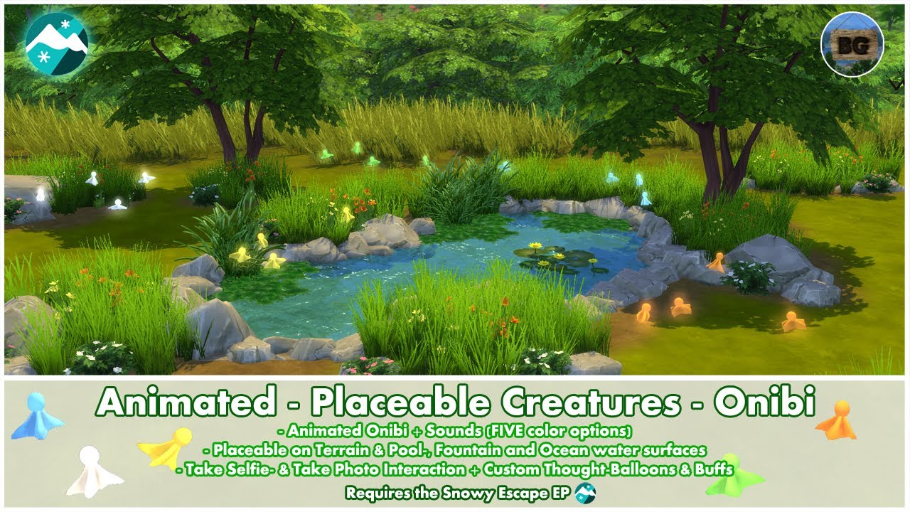 Bakies The Sims 4 Custom Content: Animated - Placeable Creatures - Onibi