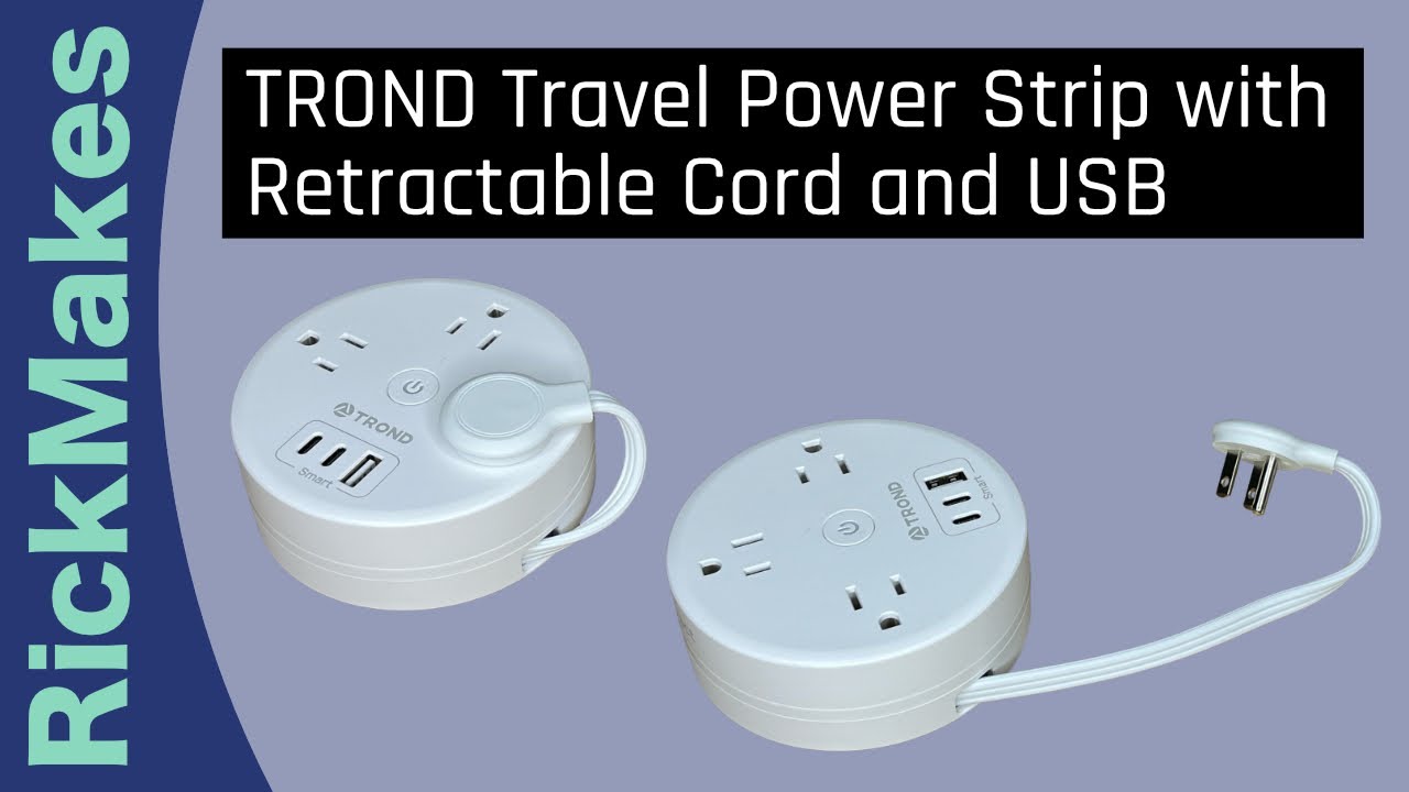 TROND Travel Power Strip with Retractable Cord and USB