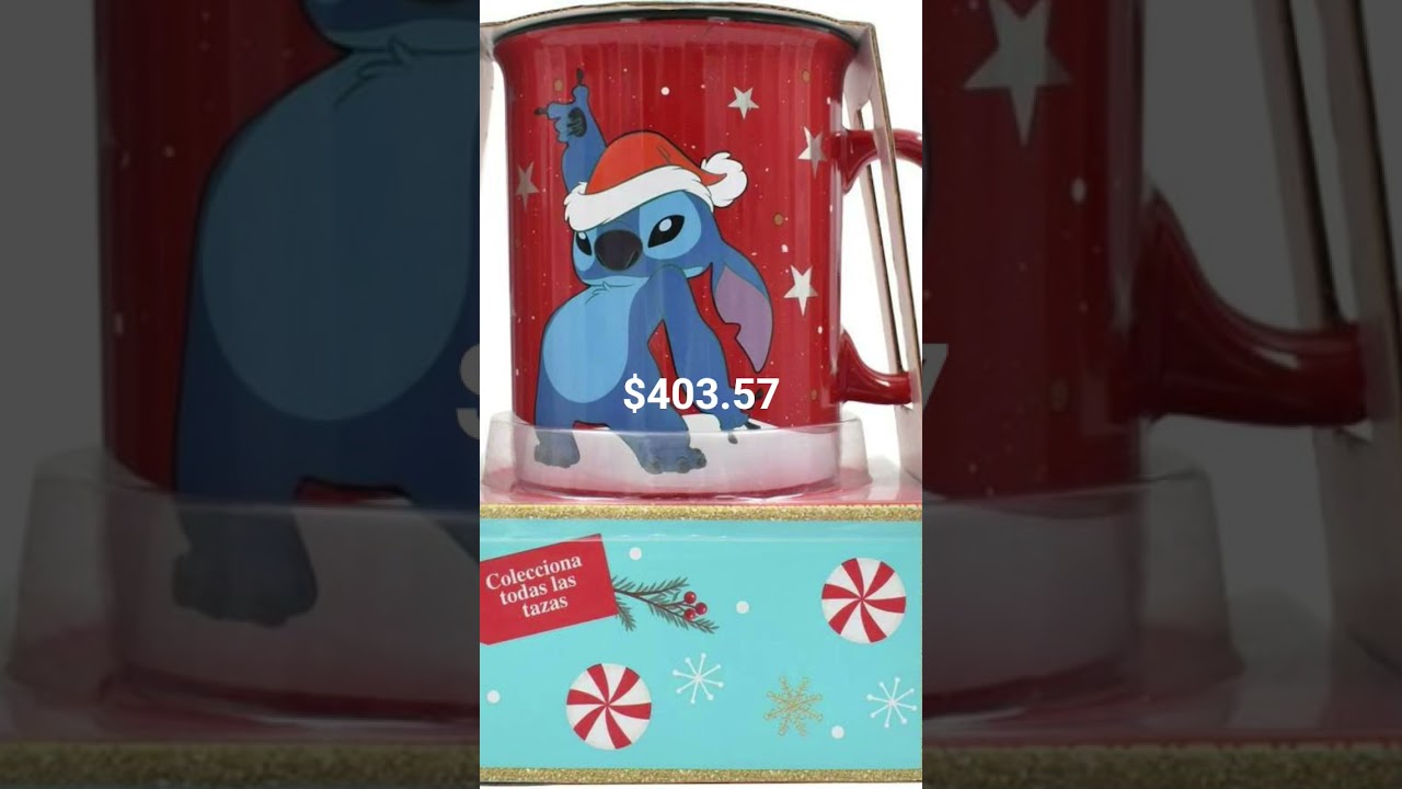 taza navide&ntilde;a galer&iacute;a del chocolate Disney Stitch con cocoa $403.57