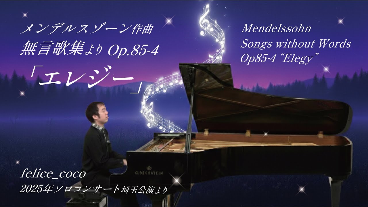 🎹Mendelssohn: Elegy - メンデルスゾーン：無言歌集より「エレジー」Op.85-4