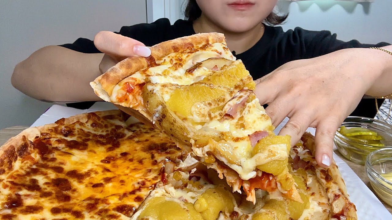 더블베이컨포테이토 반반 피자먹방🍕 Double Bacon Potato & Cheese Pizza mukbang
