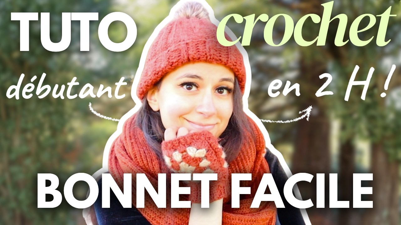 Tuto Crochet : R&eacute;alise ton bonnet en moins de 2 heures 🧶 Tuto facile beanie 100% d&eacute;butant !