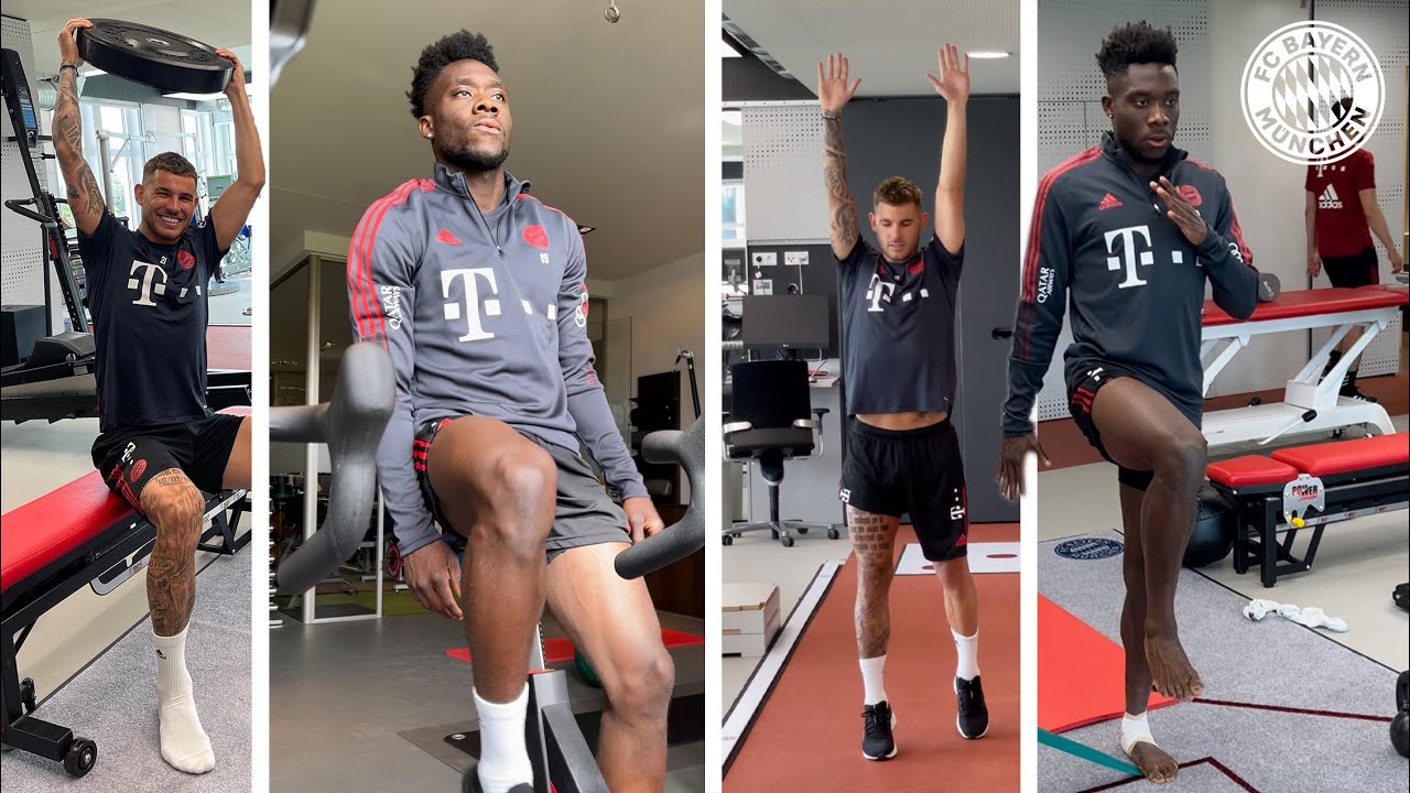 Lucas Hernández and Alphonso Davies in Rehab Training | Behind The Scenes