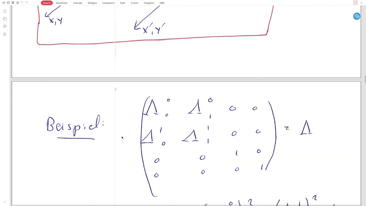 Herleitung der Lorentz-Transformation.