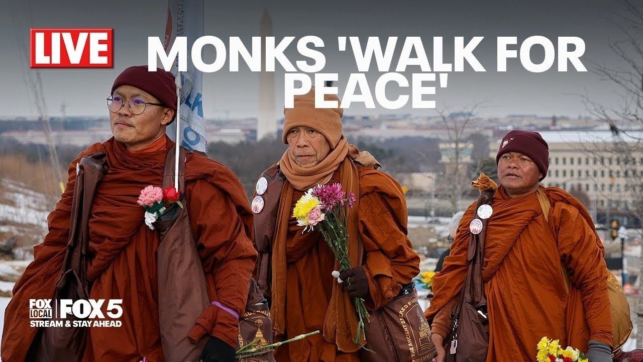 LIVE: Monks 'Walk for Peace' set to arrive in DC