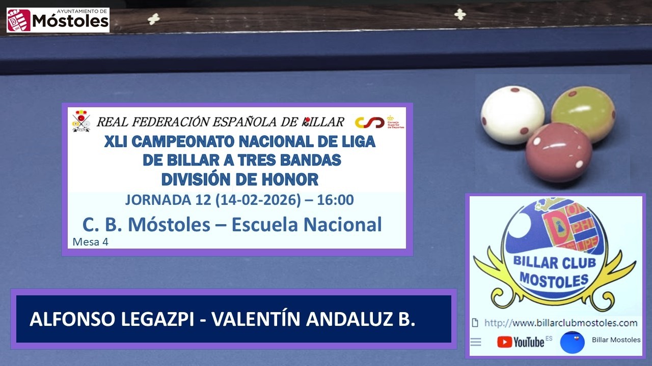 ALFONSO LEGAZPI - VALENTÍN ANDALUZ B., LIGA ESPAÑA DIV. HONOR 25-26 J12, 14/02/2026 16:00 M4