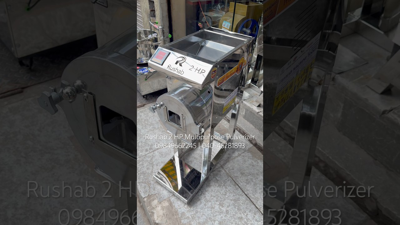 Rushab 2 HP Single Phase Multipurpose Pulveriser | Flour Mill Pulverizer | SS Pulverizer
