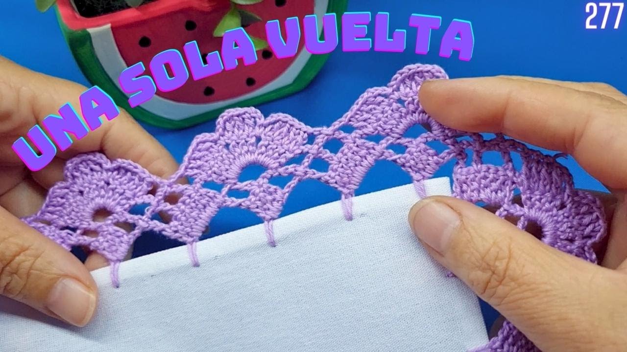 Te encantará tejer esta puntilla de una sola vuelta para tus servilletas 💜 277