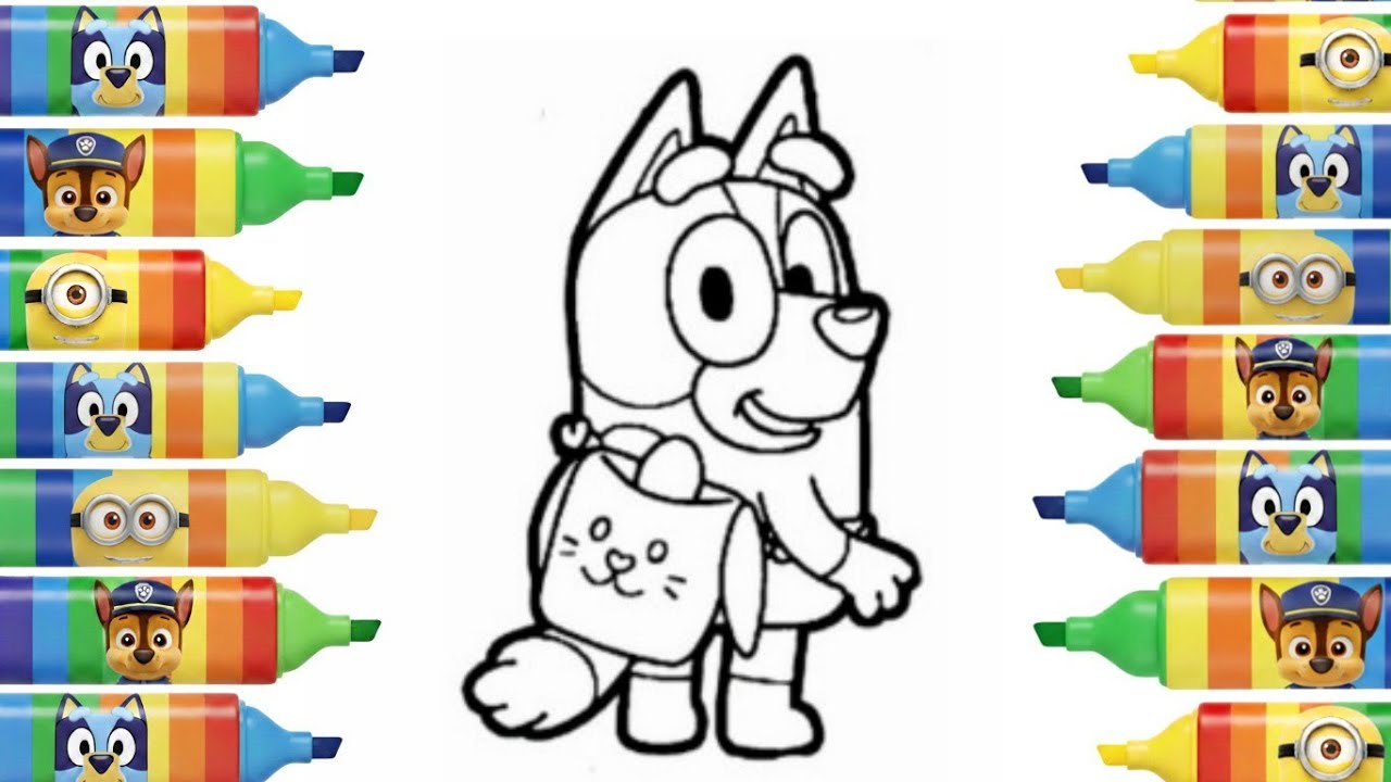 Bluey Drawing and Coloring for Kids | How to Draw Step by Step