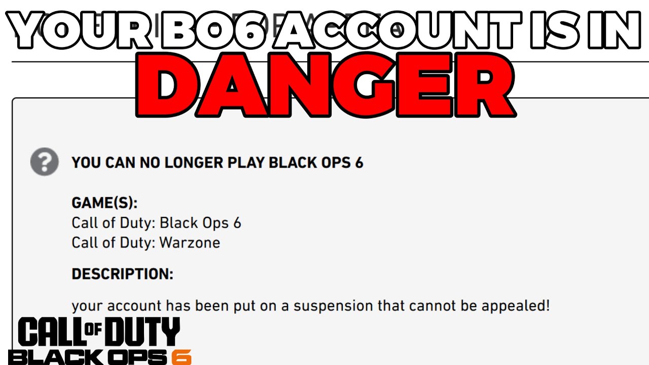 YOUR BLACK OPS 6 ACCOUNT IS AT RISK