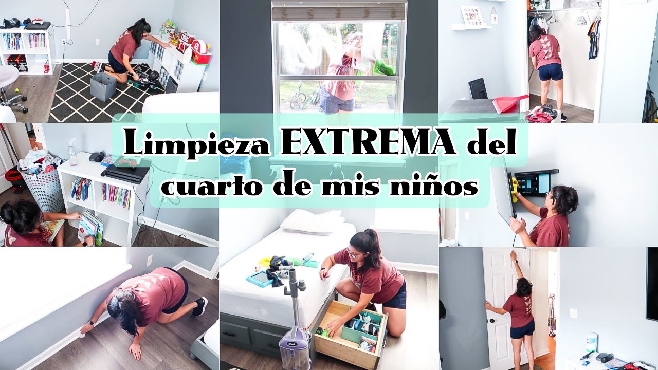 ✨️Limpieza EXTREMA y ORGANIZACIÓN  del cuarto de mis hijos🧹Moví todos los muebles 😓💪