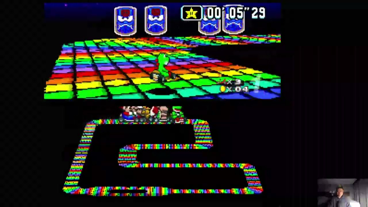 Gold Trophy in Super Mario Kart 150cc Special Cup + Ending Credits