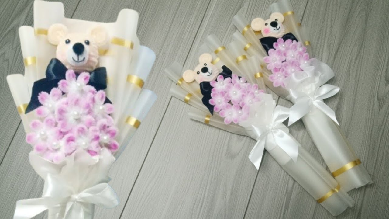 DIY | How To Make a Bouquet of Pipe cleaner Flower from pipecleaners Easy | Wrapping Tutorial  #diy