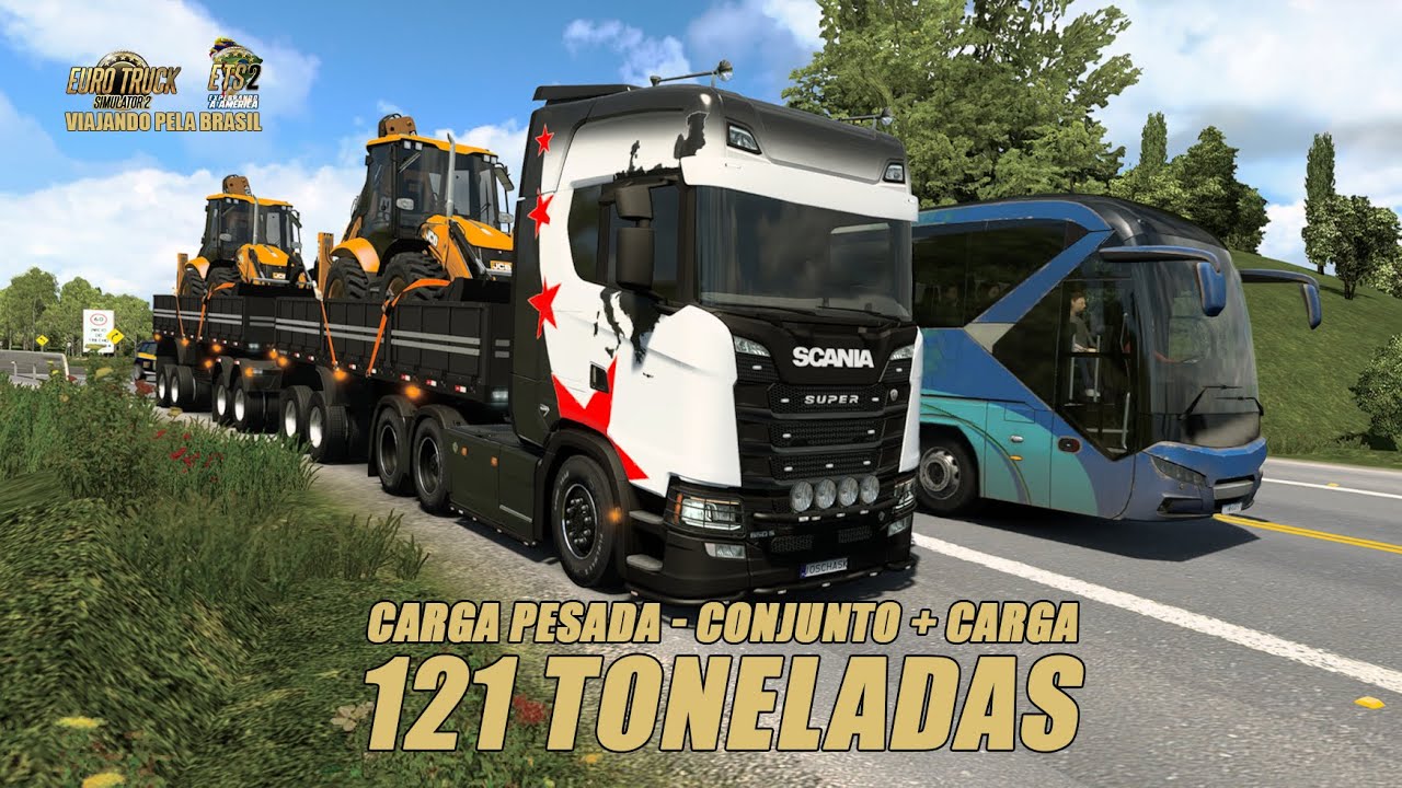 CARGA PESADA - CONJUNTO + CARGA 121 TONELADAS #ets2 #worldoftrucks #mapaeaa #scania