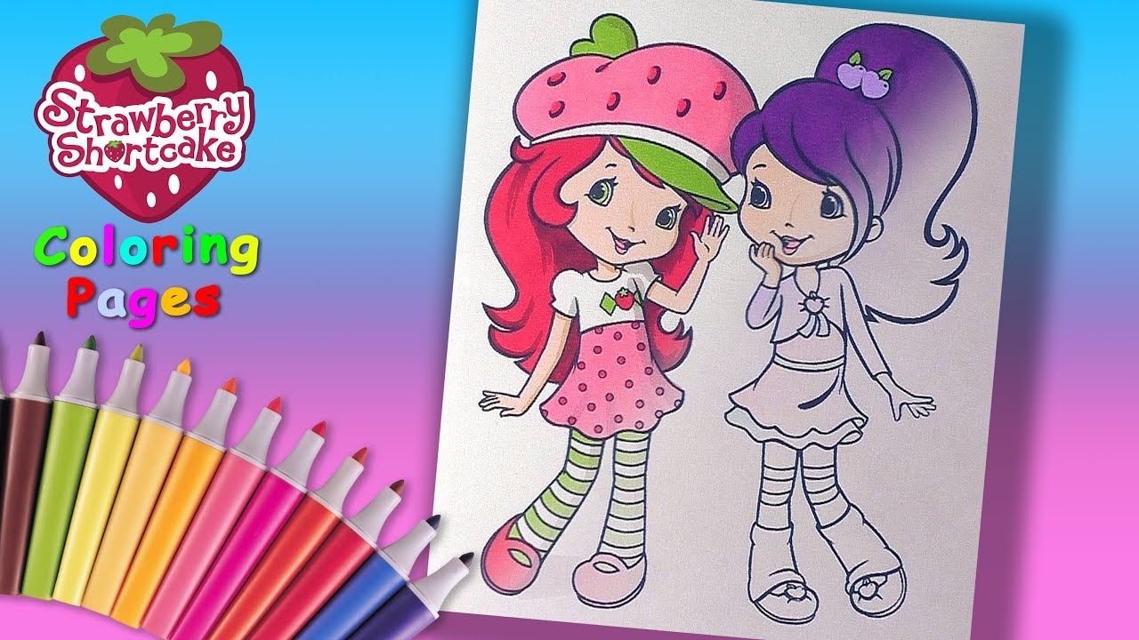 Strawberry Shortcake Coloring Pages for Girls. Plum Pudding and Strawberry Shortcake Coloring