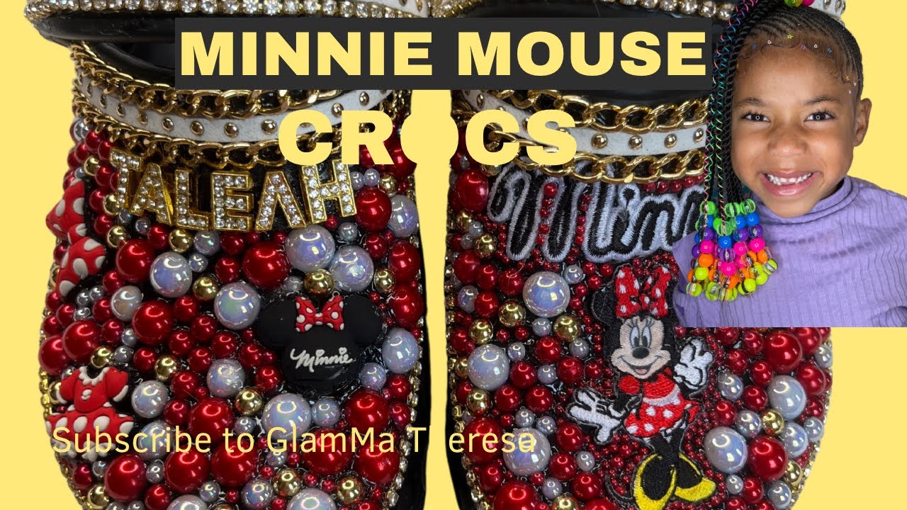 DIY Minnie Mouse croc bling