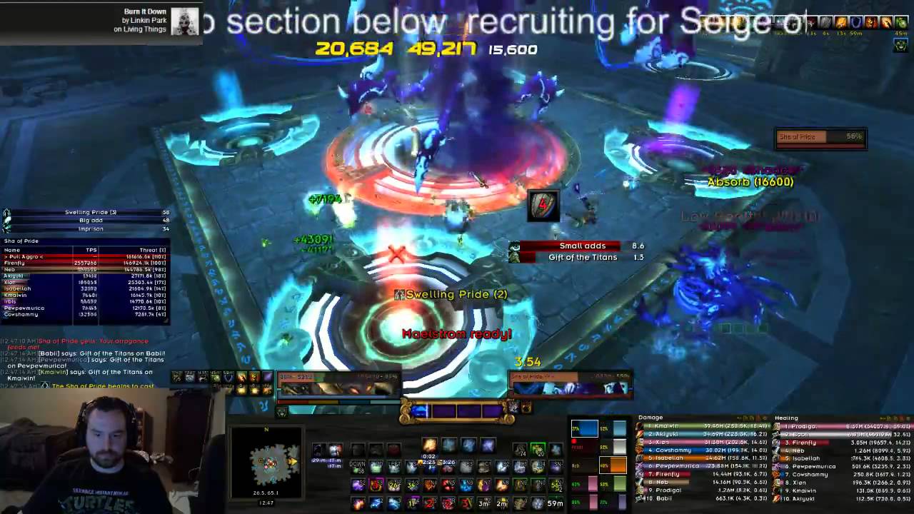 Sha of Pride 10 Man Normal - Siege of Orgrimmar - Enhancement Shaman POV