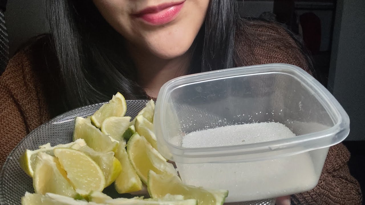 ASMR comiendo Limón con azúcar