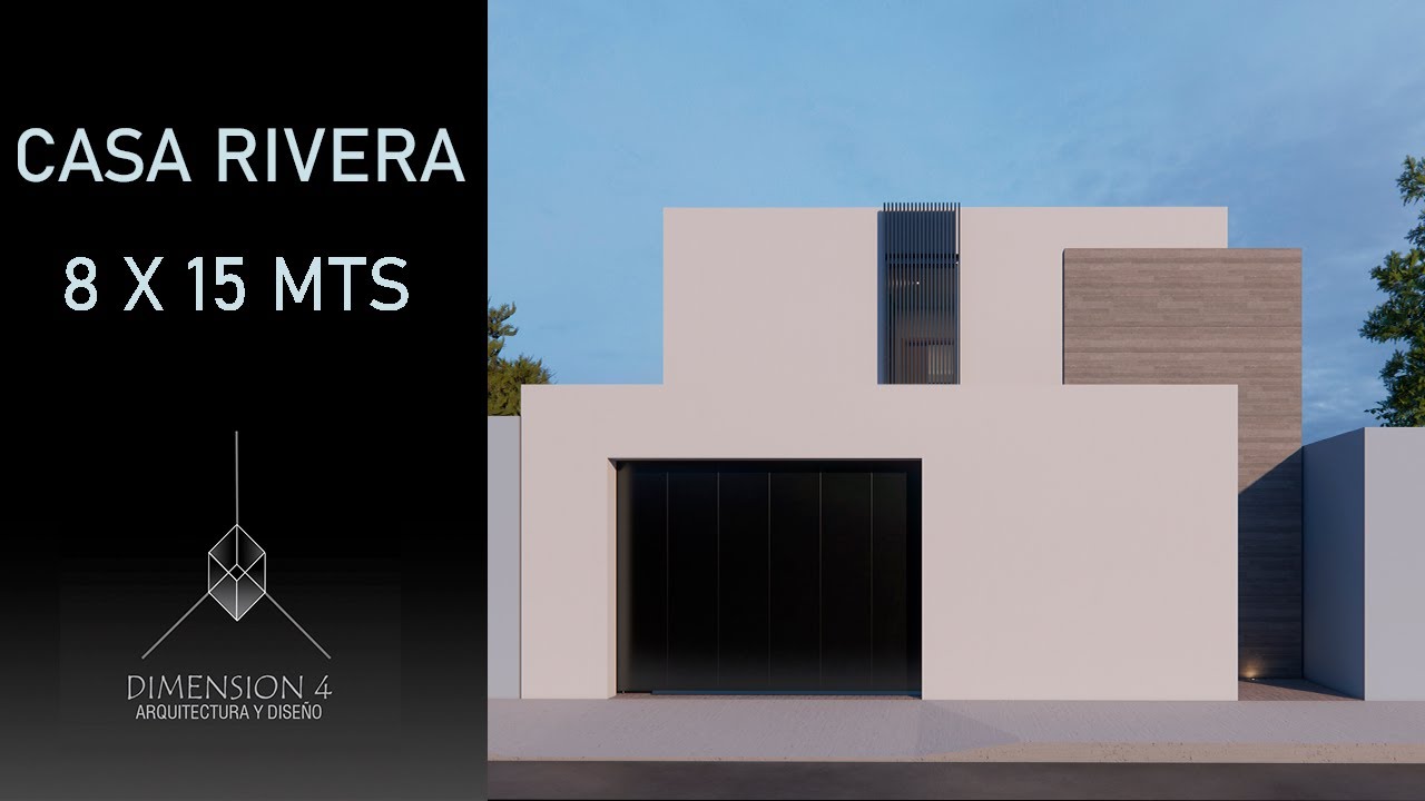 CASA de 8X15 Metros | VIVIENDA MODERNA con 3 Habitaciones  y Jardín
