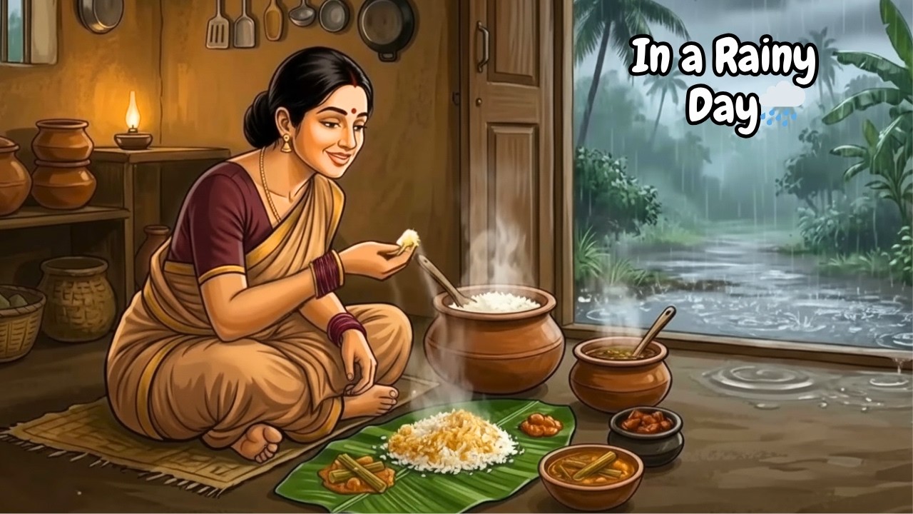 In a Rainy Day🌧️ | Village Life - Cooking | Relaxing Rainy Ambience | Ghibli - Style ASMR