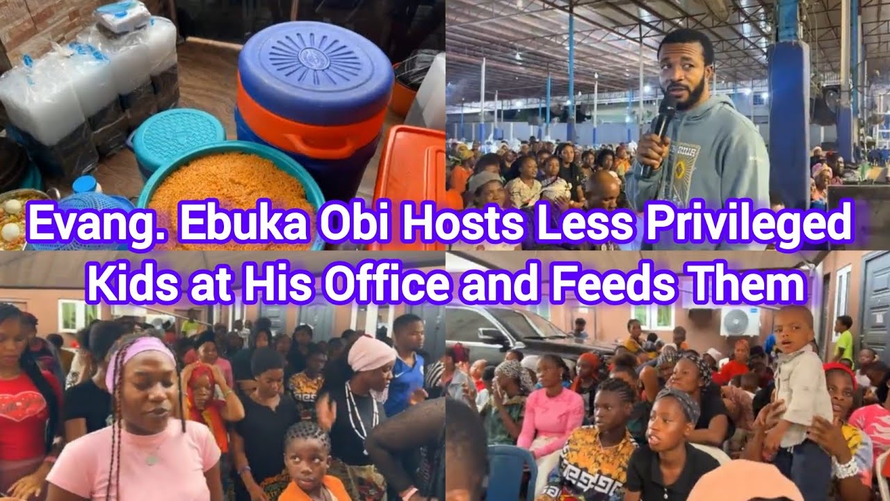 Evang. Ebuka Obi Hosts Less Privileged Kids at His Office and Feeds Them