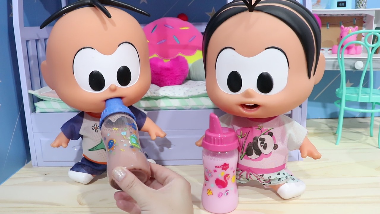 BABY MÔNICA E CEBOLINHA COMO FAÇO MAMADEIRA DE MINGAU PARA BONECA DOLL FOOD