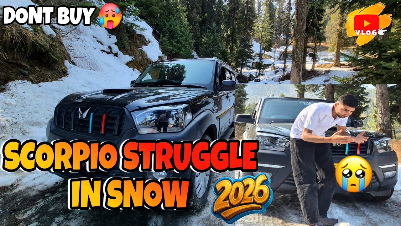Scorpio struggle 🥵 exploring drung waterfall 🌲 driving on snow roads ❄️🥶 scorpio driving  full vlog