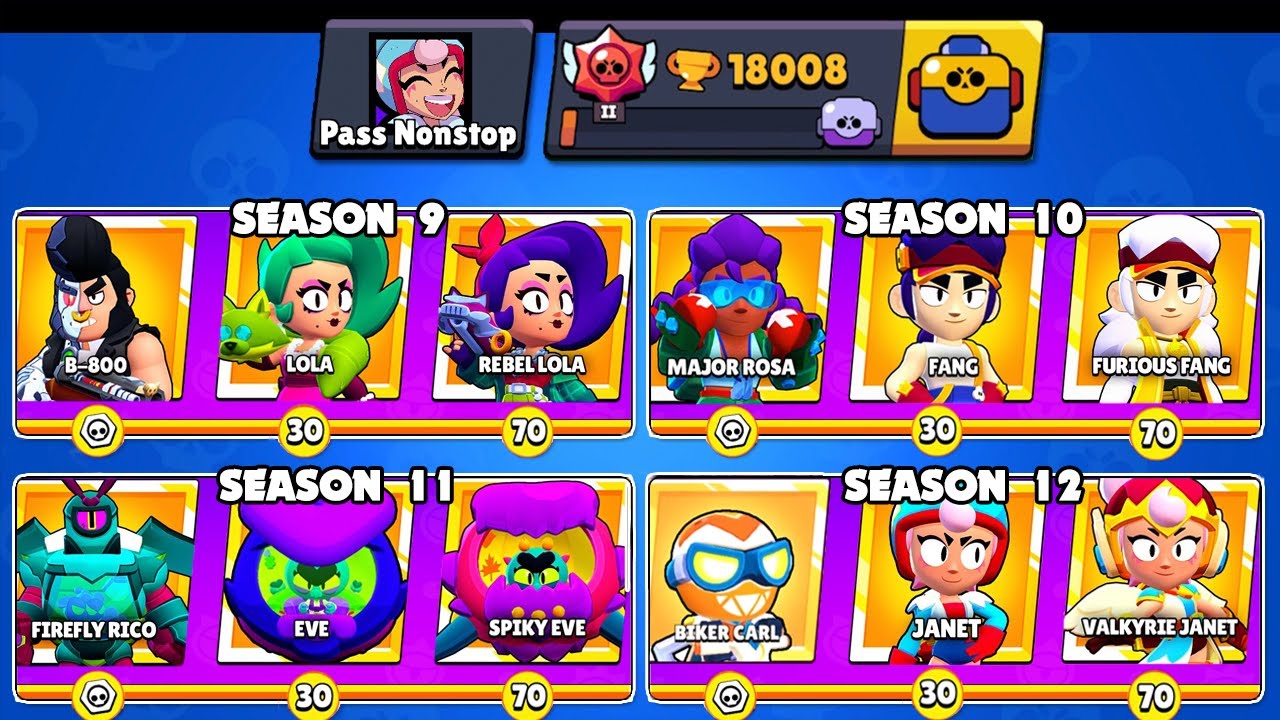 BOX OPENING of 5 WHOLE BRAWL PASSES! 18000 TROPHIES NONSTOP AUTO-COLLECT FINALE! Brawl Stars