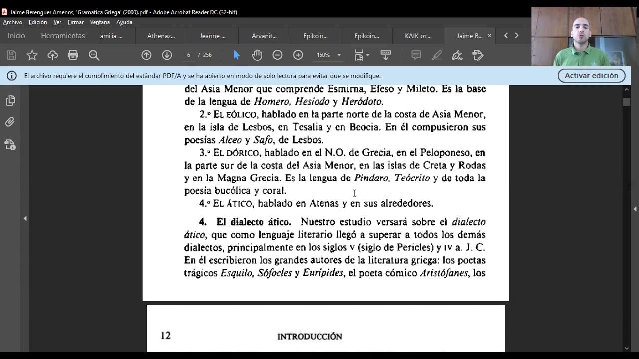 1. Introducción. Escritura y pronunciación - Griego antiguo con el método ΑΘΗΝΑ de Berenguer Amenós