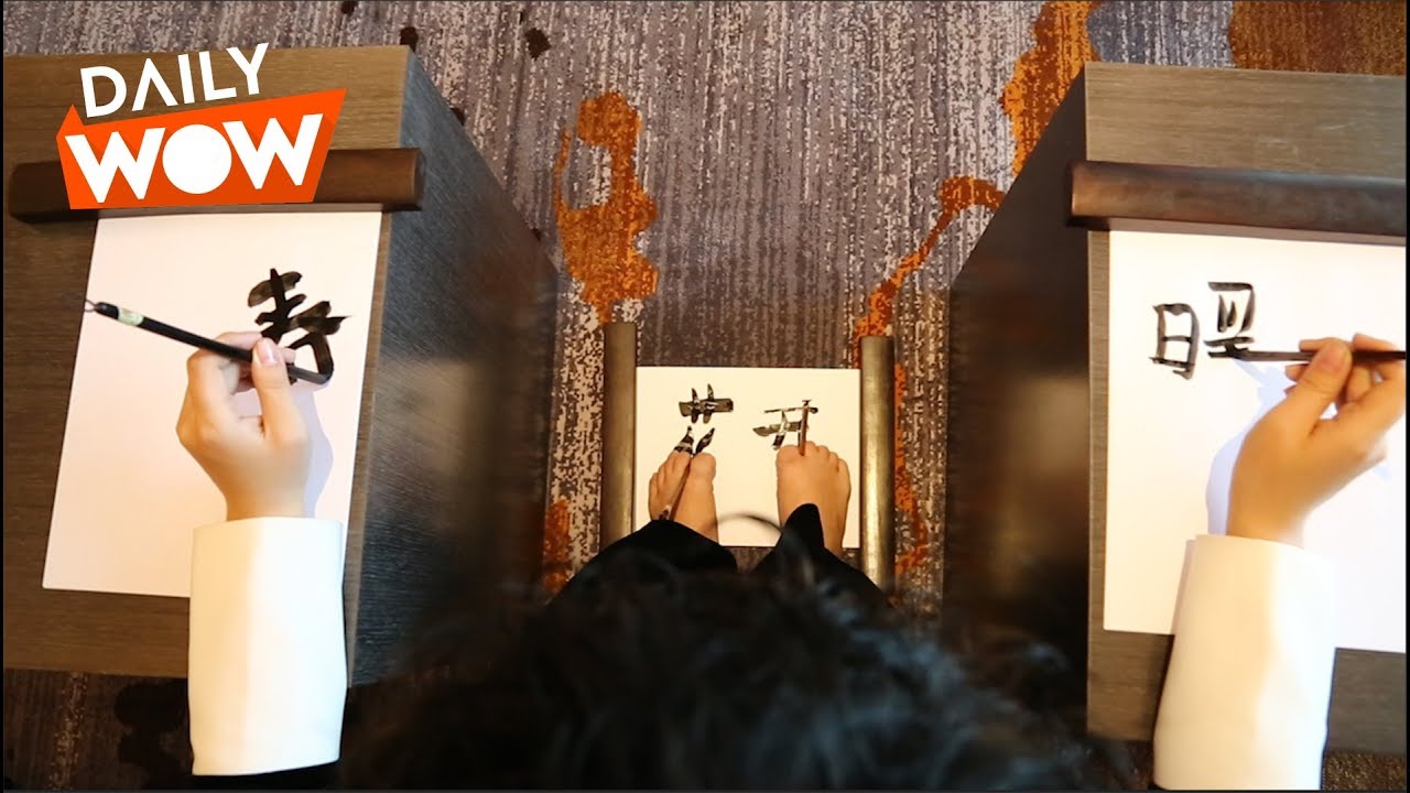 I can write simultaneously with both arms and legs
