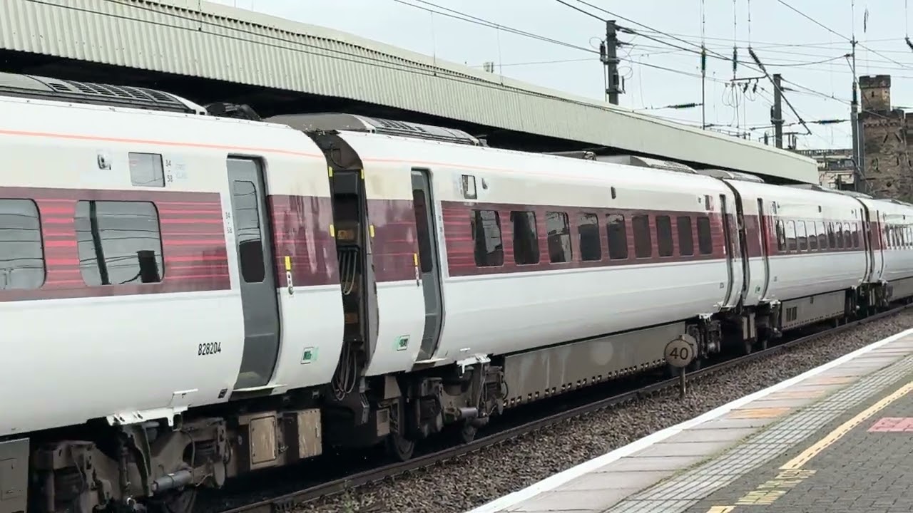 LNER 801204 Our Planet livery departing Newcastle 