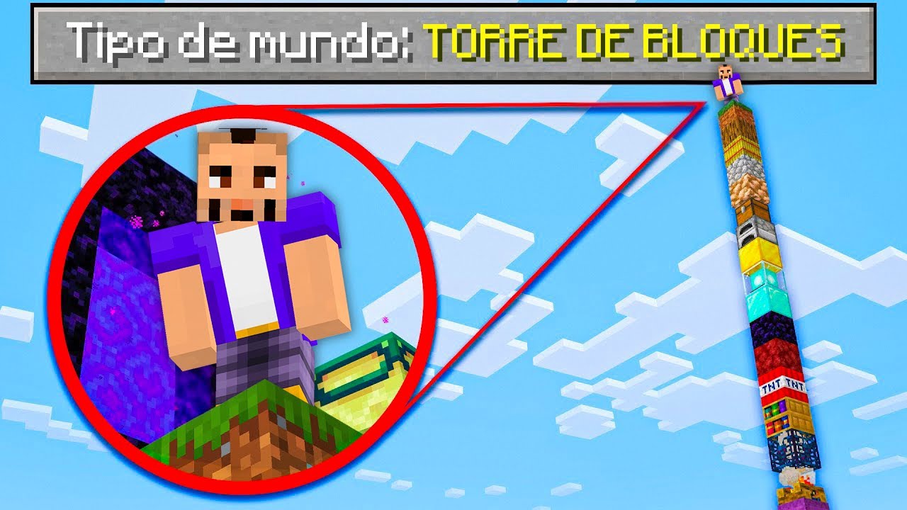 Minecraft PERO es SÓLO UNA TORRE de BLOQUES CHETADOS!