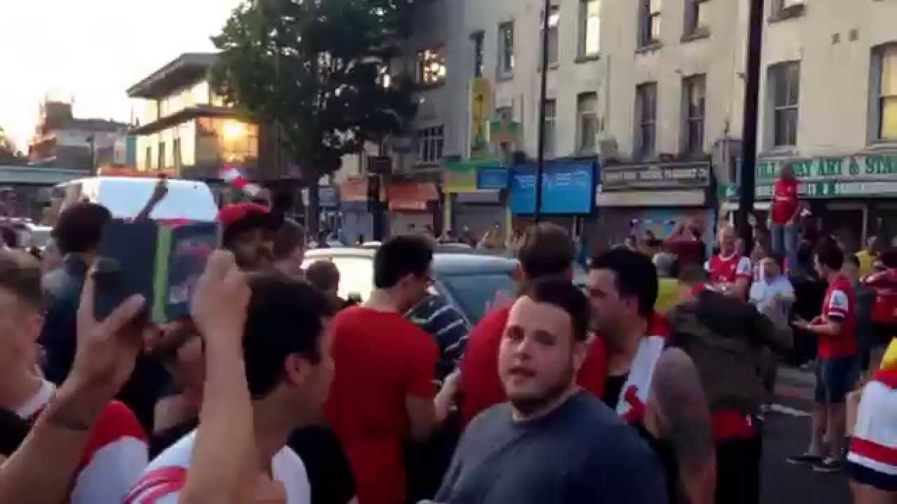 Arsenal fans takeover Holloway Road after FA Cup Final