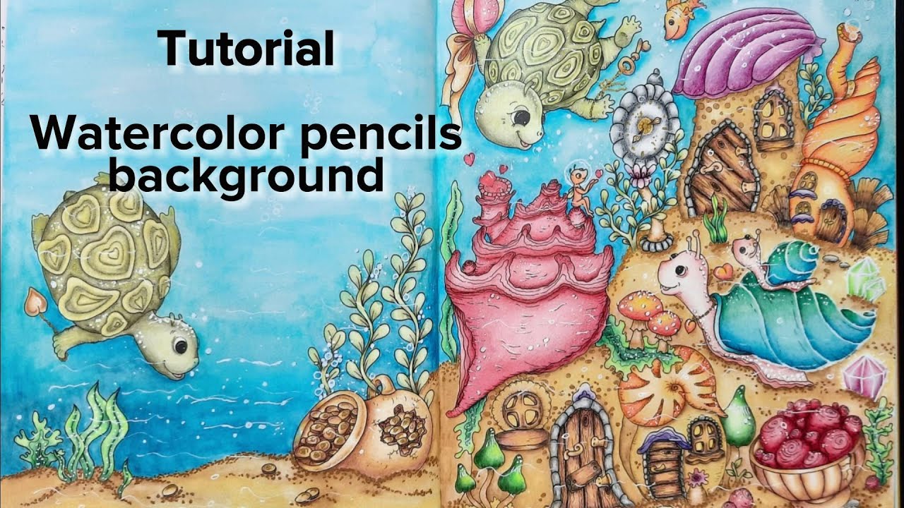 Watercolor pencils background tutorial - FC Albrecht Durer