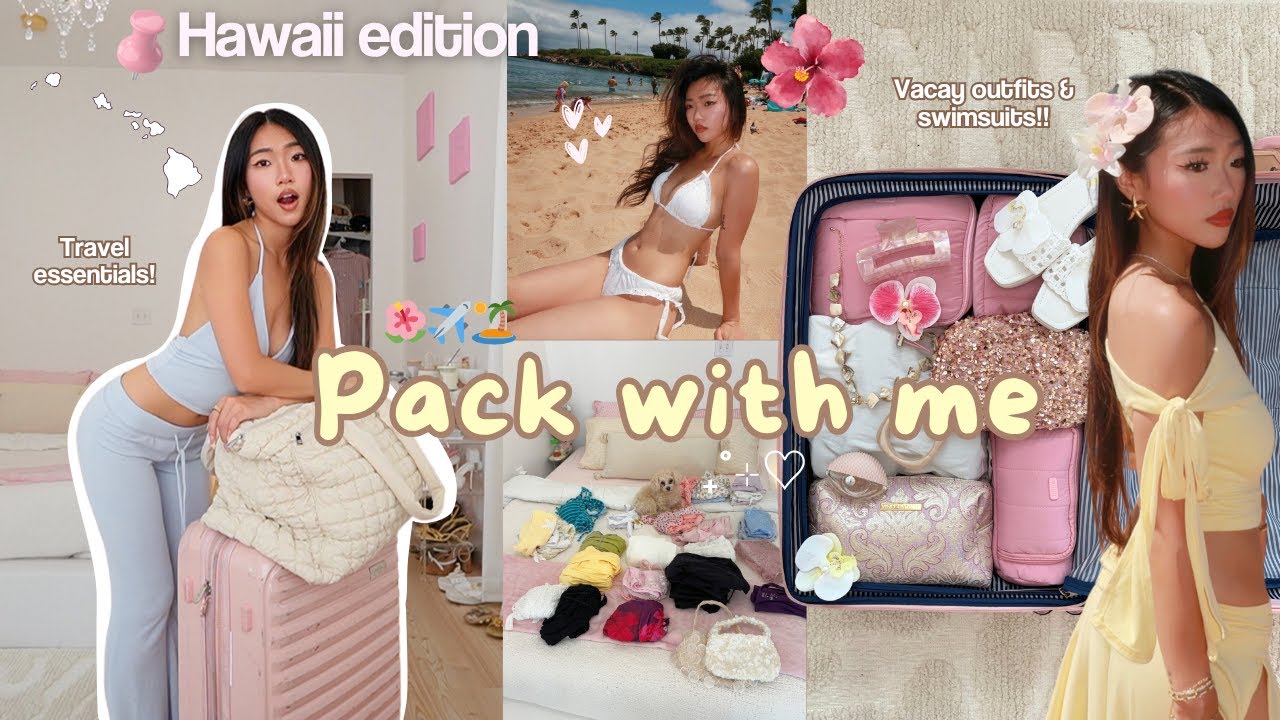 PACK WITH ME FOR HAWAII👙Hawaii prep, tropical outfits, Fashion Nova haul, & travel essentials! 🏝️