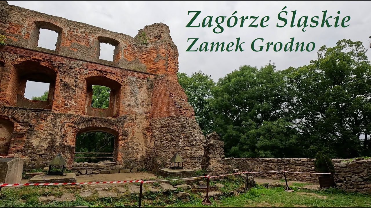 Poland. Zagórze Śląskie 2024. Grodno castle. 4K video.
