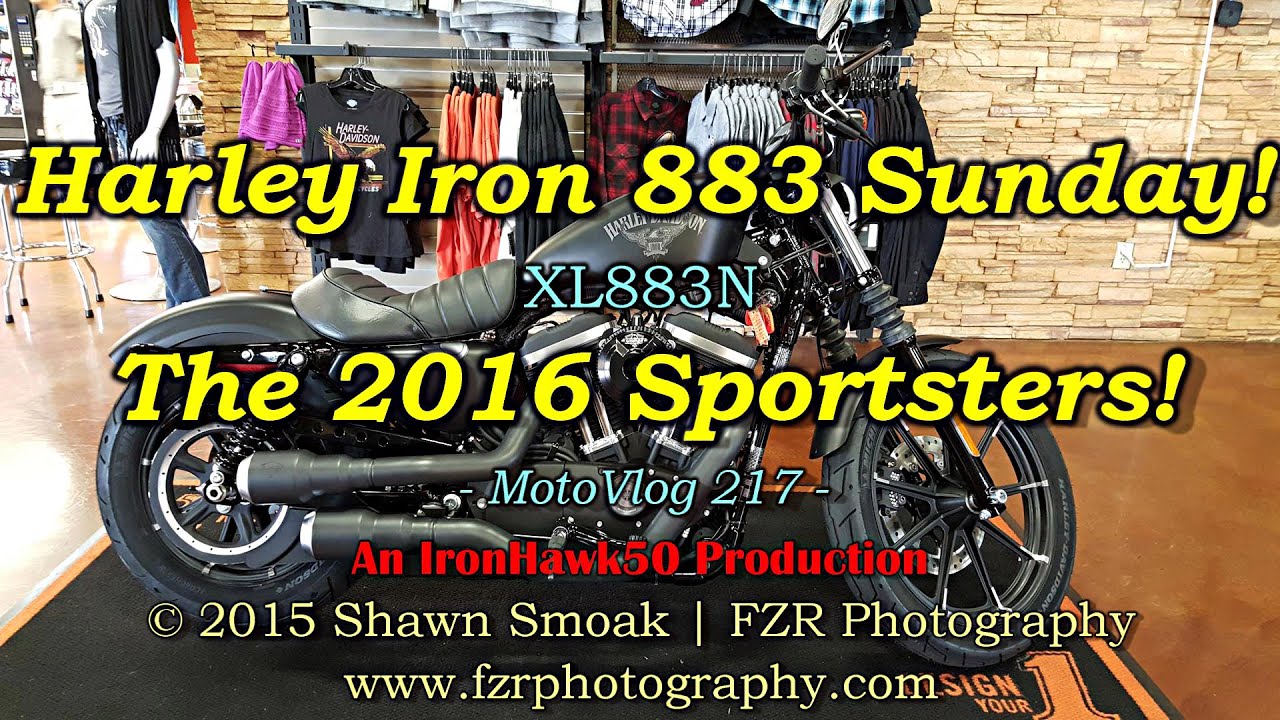 Harley Iron 883 Sunday! - The 2016 Sportsters! | XL883N | MotoVlog 217