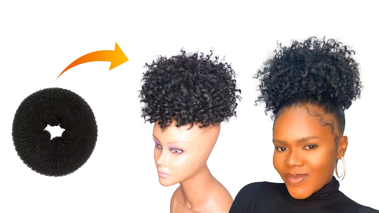 DIY CURLY CROCHET BUN WIG USING DOUGHNUT BUN
