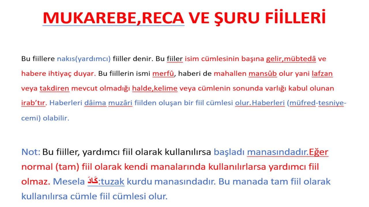 mukarebe reca ve şuru fiilleri!