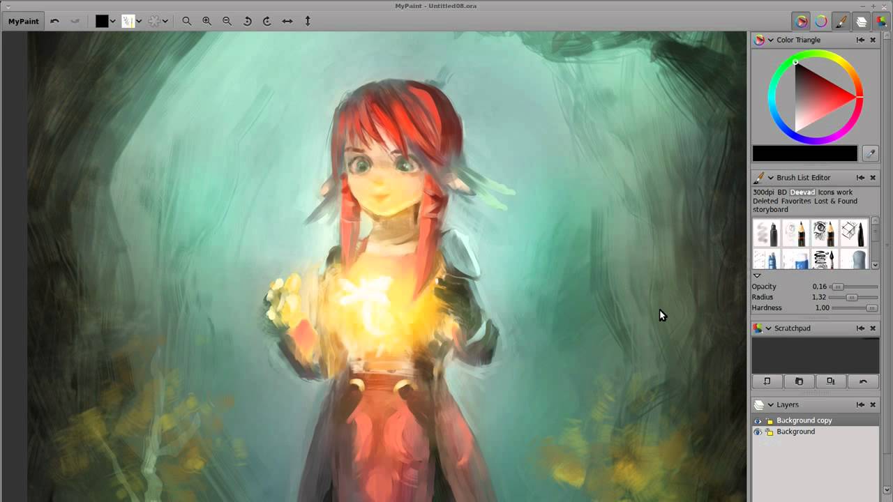 Kynitia timelapse - FLOSS digital painting