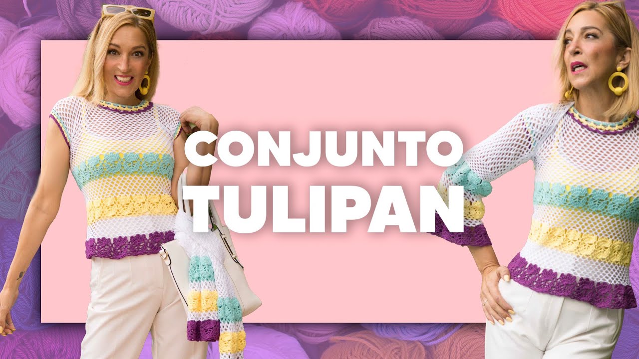 💐 CONJUNTO TULIPÁN 💐 TEJE CROCHET SÚPER FÁCIL en Tejer es de guapas